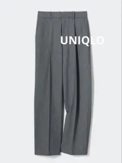 ユニクロ　タックワイドパンツ　グレー　s