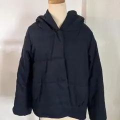 ネイビー フード付き ダウンジャケット