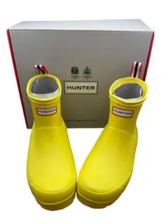 新品ハンター長靴レインブーツイエローUS7(24cm)