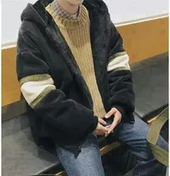 ボア ブルゾン メンズ アウター ジャケット フリース ジップ パーカー 裏