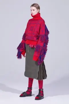 SACAI サカイ 2018AW-PRE フリンジニット 赤 レッドのサムネイル
