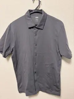 UNIQLO エアリズムコットンフルオープンポロシャツ グレー