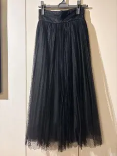 SNIDEL ブラック チュールロングスカートSWFS195113