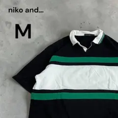 【B11】niko and… 半袖ポロシャツ M ブラック レディース 古着