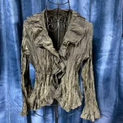 カーディガン 長袖 フリル フェアリーグランジ ギャル y2k ストレッチ