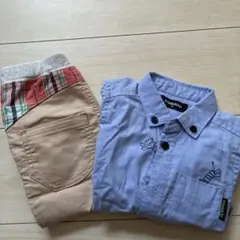 klädskaap 青い長袖シャツとズボンのセット