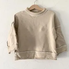 韓国子供服　スウェット　トレーナー　ベージュ　100 無地　シンプル　おしゃれ