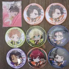 夢色キャスト　大型缶バッチ　　8個セット＋デカキーホルダー（新堂カイト）＋1個