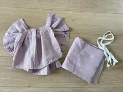 付け帯 作り帯 くすみピンク プリーツ加工