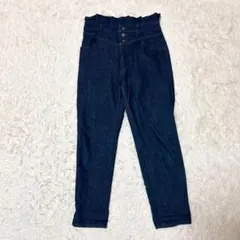 美品✨rienda ウエストフリル ハイウエスト デニムパンツ 26 テーパードのサムネイル
