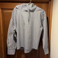 mizuiro ind ストライプフード付きシャツ