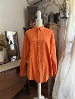Ralph Lauren オレンジカラー ビッグシャツ｜オーバーサイズ 古着