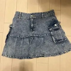 デニムプリーツスカート　ポケット付き