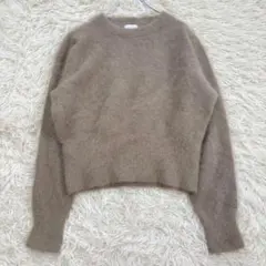 t075 美品✨グリーンレーベルリラクシング ヘアリーニット フォックス ウール
