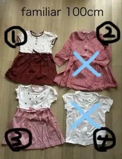 familiar 100cm ワンピース　シャツ　 4点セット