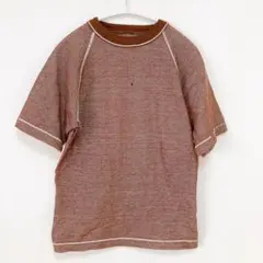 カジュアル ラグラン ラグランTシャツ S 褐色 ブラウン ステッチ トップス
