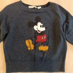 ミッキーマウス ニットセーター　100 ネイビー