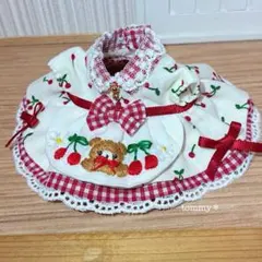 刺繍のエプロンワンピース＊さくらんぼ＊　大人サイズ　ドール服