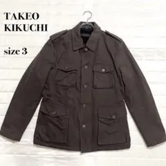 ..TAKEO KIKUCHI ブラウンミリタリージャケット サイズ3のサムネイル