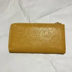 【ノーブランド扱い】【金運アップ】 花柄 / 型押し / L字ファスナー 長財布