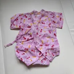 金魚柄ロンパース甚平 70cm ピンク