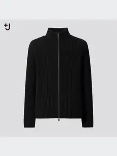 UNIQLO +J ミドルゲージリブフルジップセーター BLACK ユニクロ