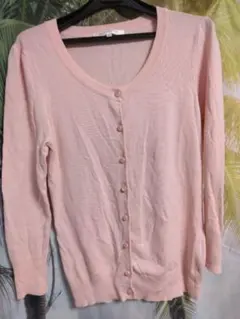 エムプレミエ ピンク 長袖カーディガン ニット 36