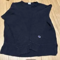 Champion ネイビー ワッフル編み セーター M