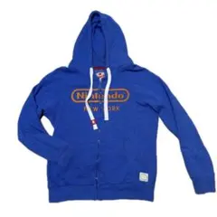 激レアNY限定 任天堂 Sportiqe製 マリオロゴ ジップパーカ L 裏起毛