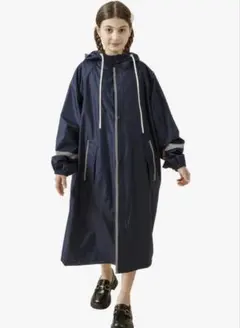 レインコートリュック対応 通学 通勤防水反射材付き ネイビーLサイズ（6XL）