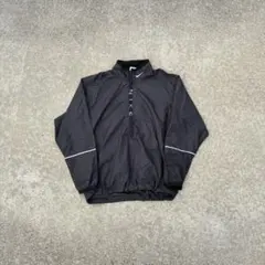 90s 銀タグ ナイキ ハーフジップ ナイロンプルオーバー ブラック