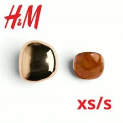 美品 H&M リング2点セット ボリューム ゴールド べっ甲風 Sのサムネイル