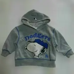 PEANUTS スヌーピー × Dodgers フード付きトレーナー 80cm