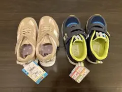 新品２足セット：IFME ベージュ・moonstarネイビー 17.0cm