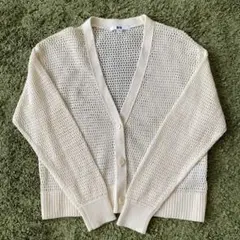 【美品】ユニクロ　メッシュショートカーディガン　Sサイズ　251-445197