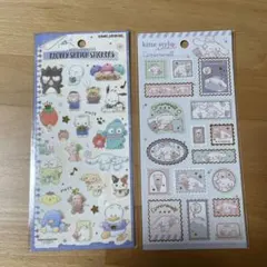 サンリオ フラッフィースケッチステッカーズ シナモン切手風シール 2点まとめ売り