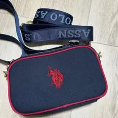 U.S. POLO ASSN. ショルダーバッグ ネイビー レッド ロゴ刺繍のサムネイル