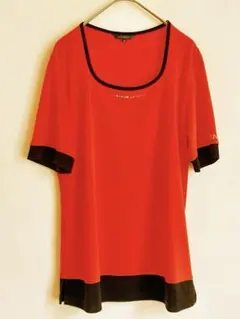 VALENZA 半袖Tシャツ オレンジ×ブラック ラインストーン　40のサムネイル