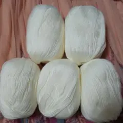 あ*9様 シルクウール毛糸ミルキーホワイト5点