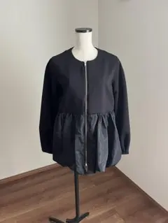 ノーカラージャケット 黒