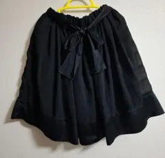 コムサイズム　リボン付き黒フレアスカート　120