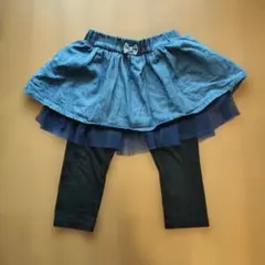 デニム風スカートレギンスセット 120