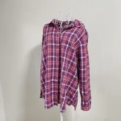 L.L.Bean インド製　薄手コットン　オーバーサイズ　チェック柄　長袖シャツ