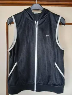 NIKE ナイキ ジップアップ ベスト パーカー メッシュ スウッシュ 黒 L