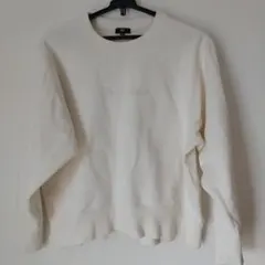 PLST アイボリー刺繍トレーナー M