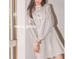 merry jenny オックスルーズチャイナワンピース ライトグレー
