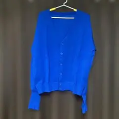 メンズ　青色 Vネック カーディガ　サイズ　X L