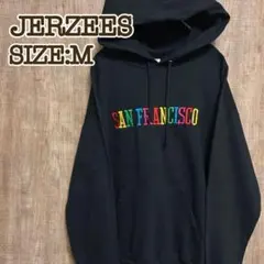 JERZEES ジャージーズ プルオーバーパーカー 刺繍ロゴ M 黒のサムネイル