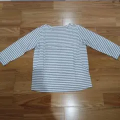 西松屋 ロンT カットソー 授乳服 7分袖 8分袖 グレー ボーダー L 美品