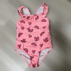 キッズ 水着 100cm スイムウェア スイカ柄 ピンク